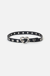 Dangerfield NZ - Heart Eyelets & Buckle Belt - black