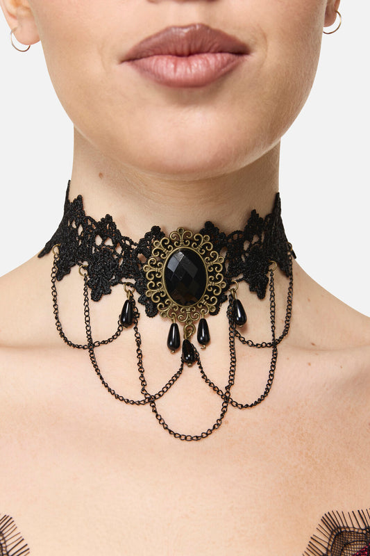 Dangerfield NZ - Gothic Chain Choker - black