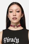 Dangerfield NZ - Piracy Tartan PU Choker - red