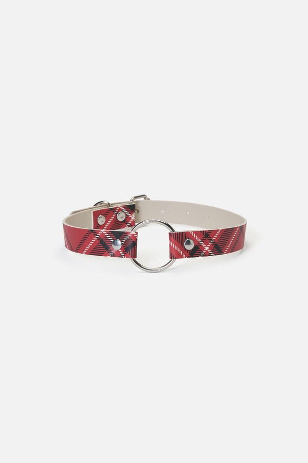 Dangerfield NZ - Piracy Tartan PU Choker - red