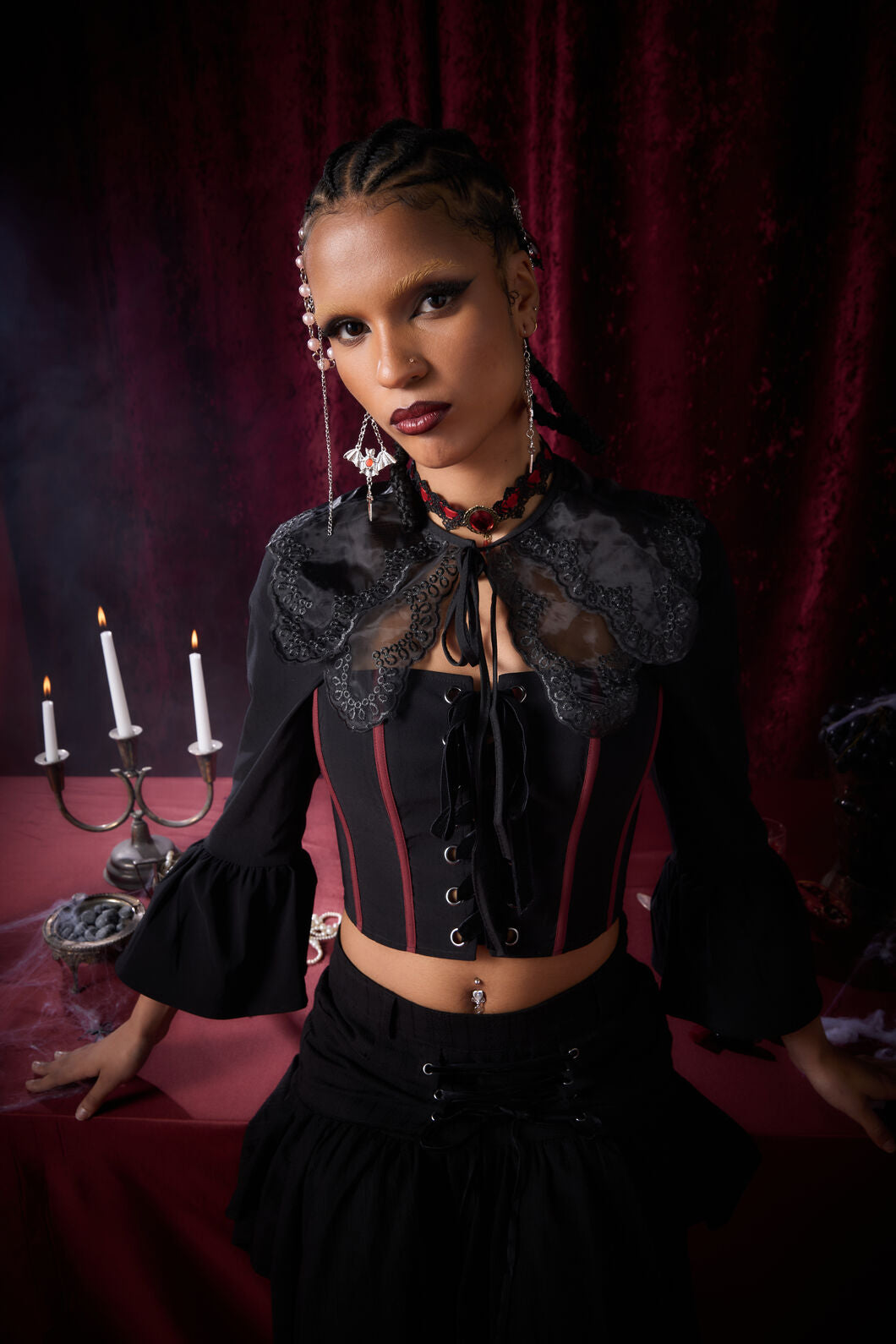 Dangerfield NZ - Black Lace Collar - black