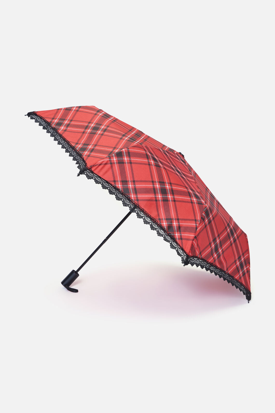 Dangerfield NZ - Piracy Tartan Lace Umbrella - red