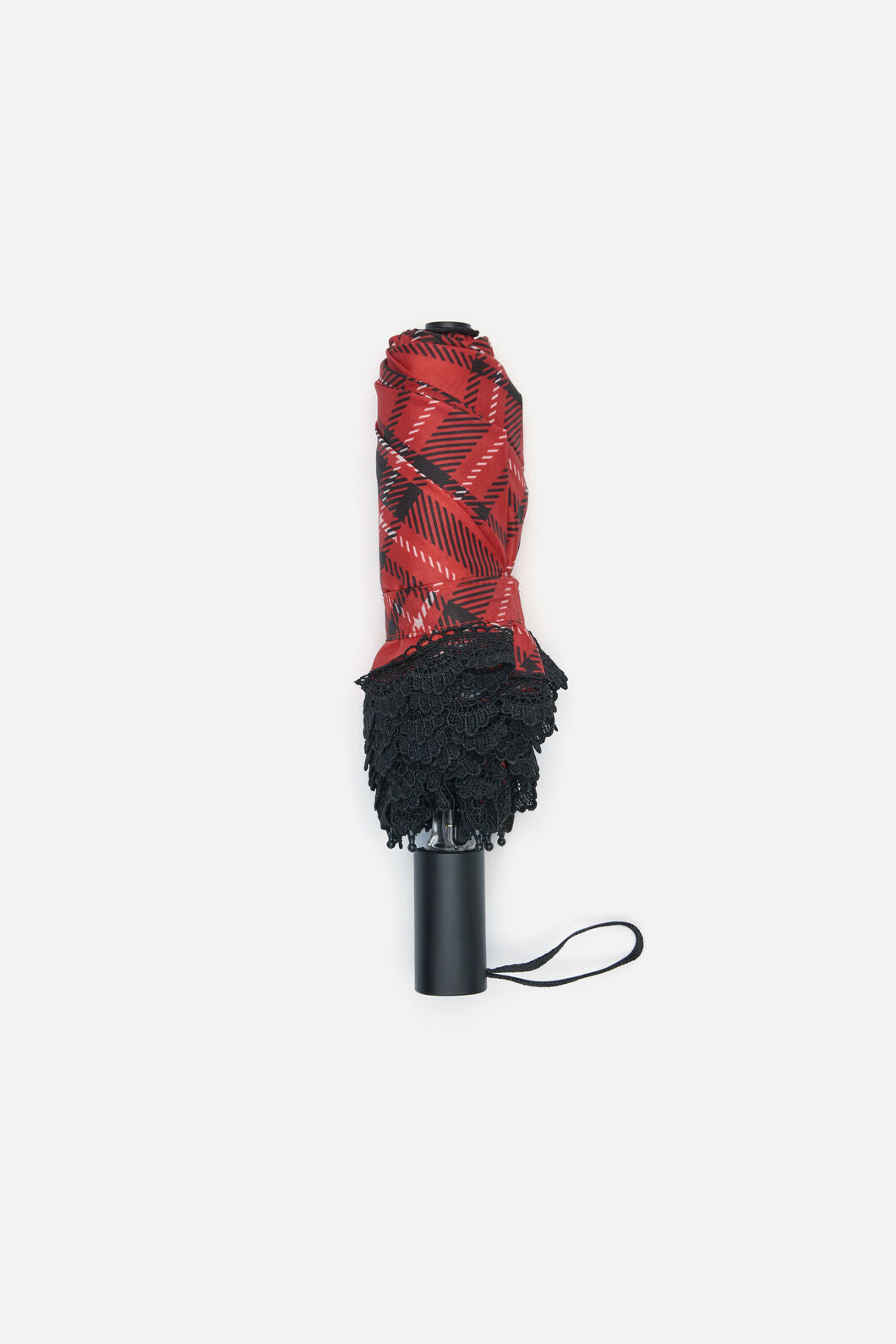 Dangerfield NZ - Piracy Tartan Lace Umbrella - red