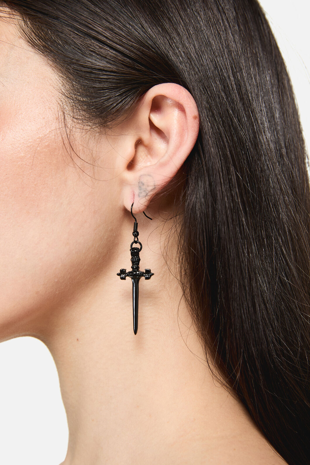 Dangerfield NZ - Black Sword Earrings - black