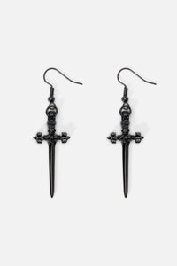 Dangerfield NZ - Black Sword Earrings - black