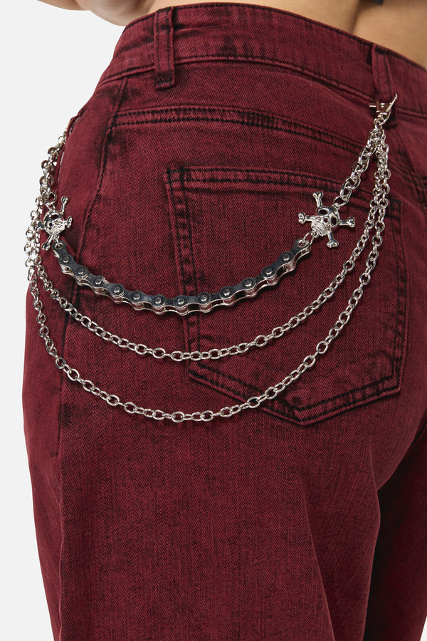 Dangerfield NZ - Pirate Skull Jean Chain - silver
