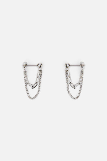 Dangerfield NZ - Double Chain Earrings - silver