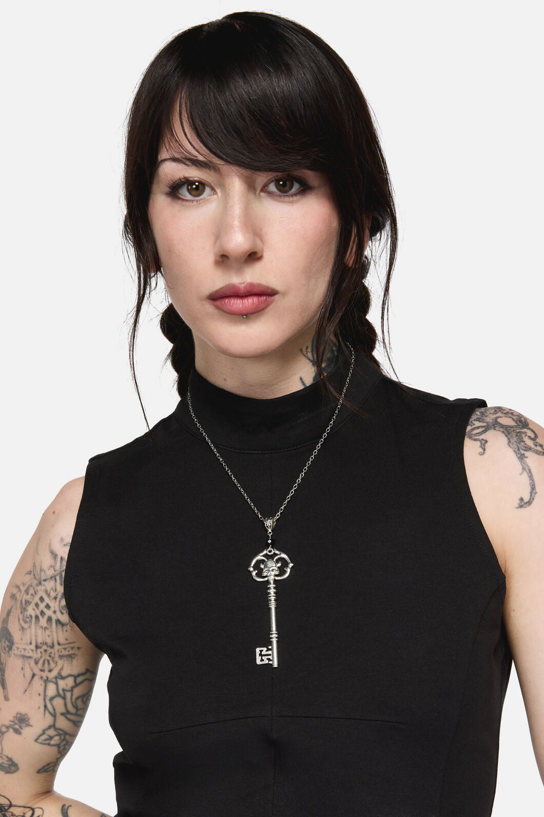 Dangerfield NZ - Key Skull Necklace - silver