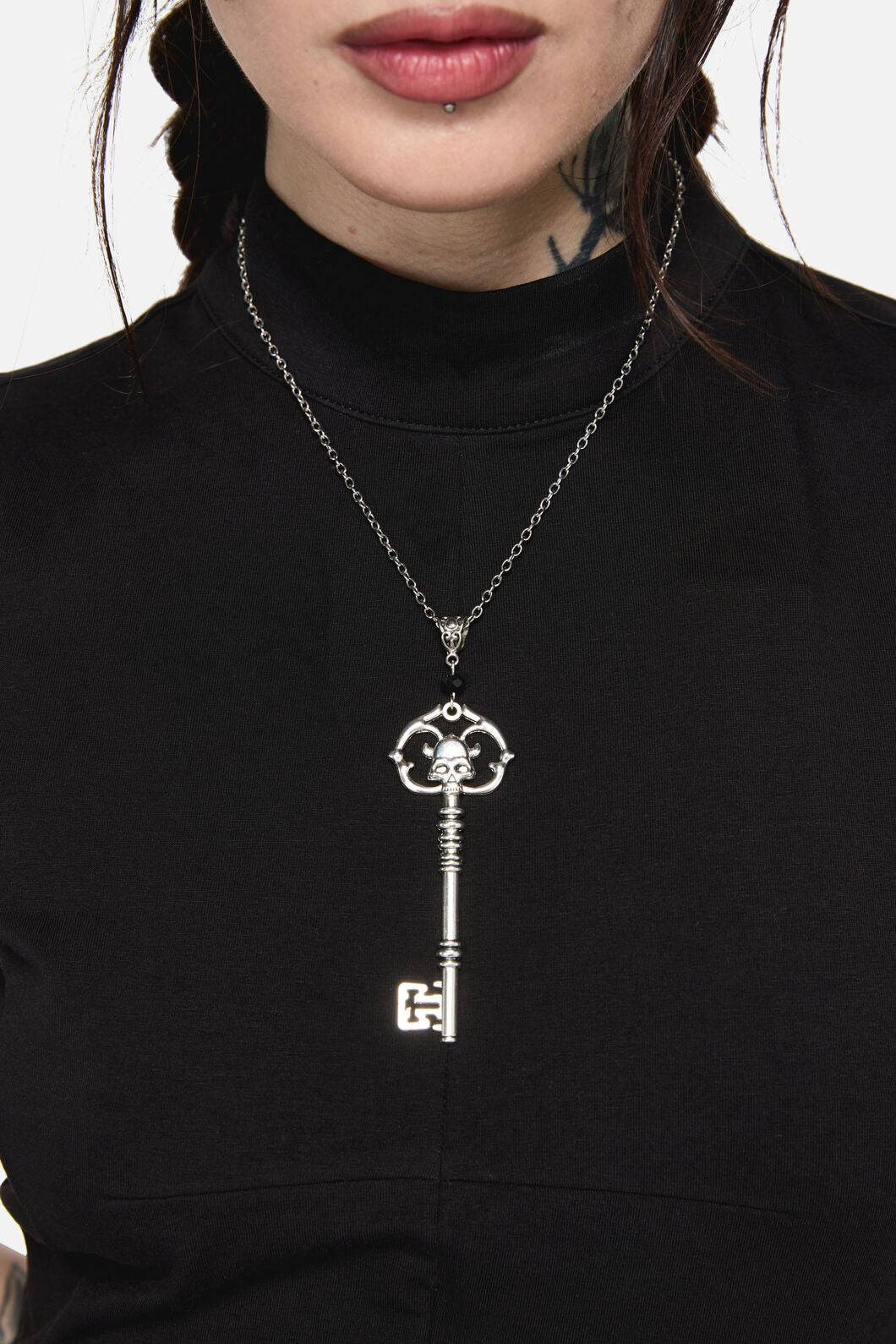 Dangerfield NZ - Key Skull Necklace - silver