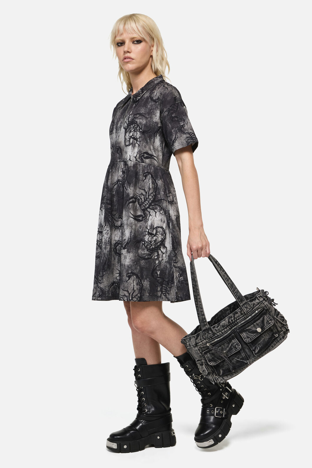 Dangerfield NZ - Washed Denim Shoulder Bag - grey