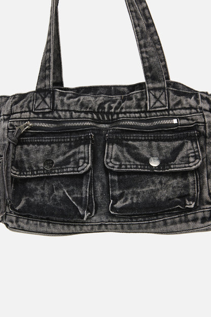 Dangerfield NZ - Washed Denim Shoulder Bag - grey