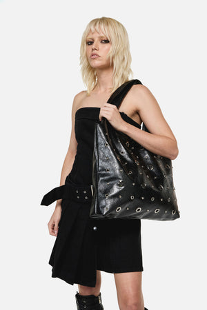 Dangerfield NZ - Stud and Eyelet Tote Bag - black