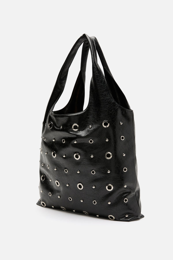 Dangerfield NZ - Stud and Eyelet Tote Bag - black