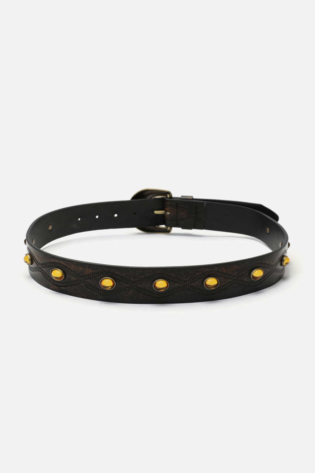 Dangerfield NZ - Amber Bead Belt - black