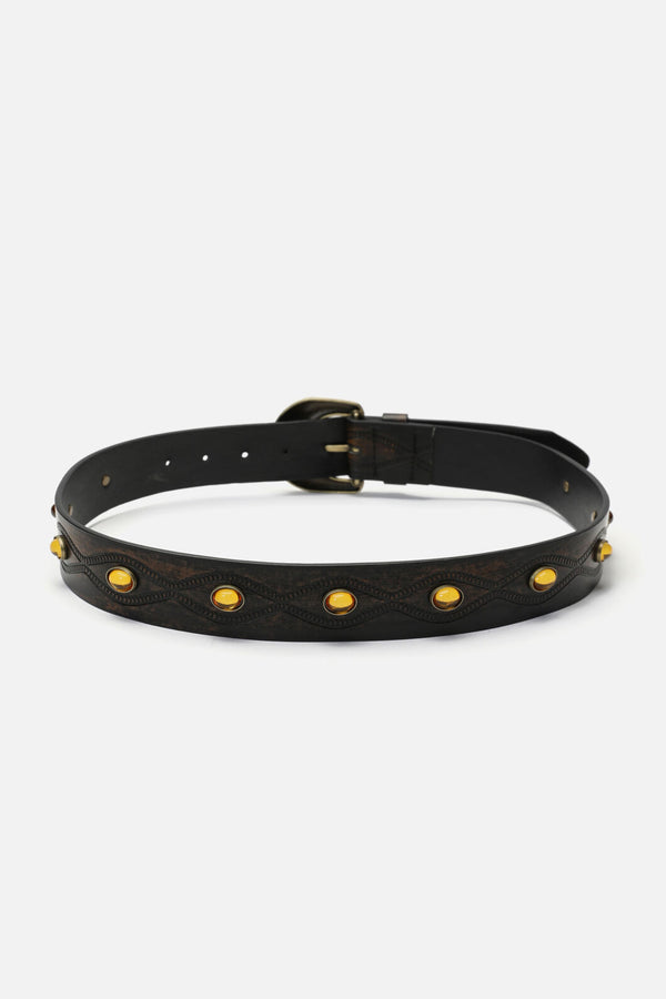 Dangerfield NZ - Amber Bead Belt - black