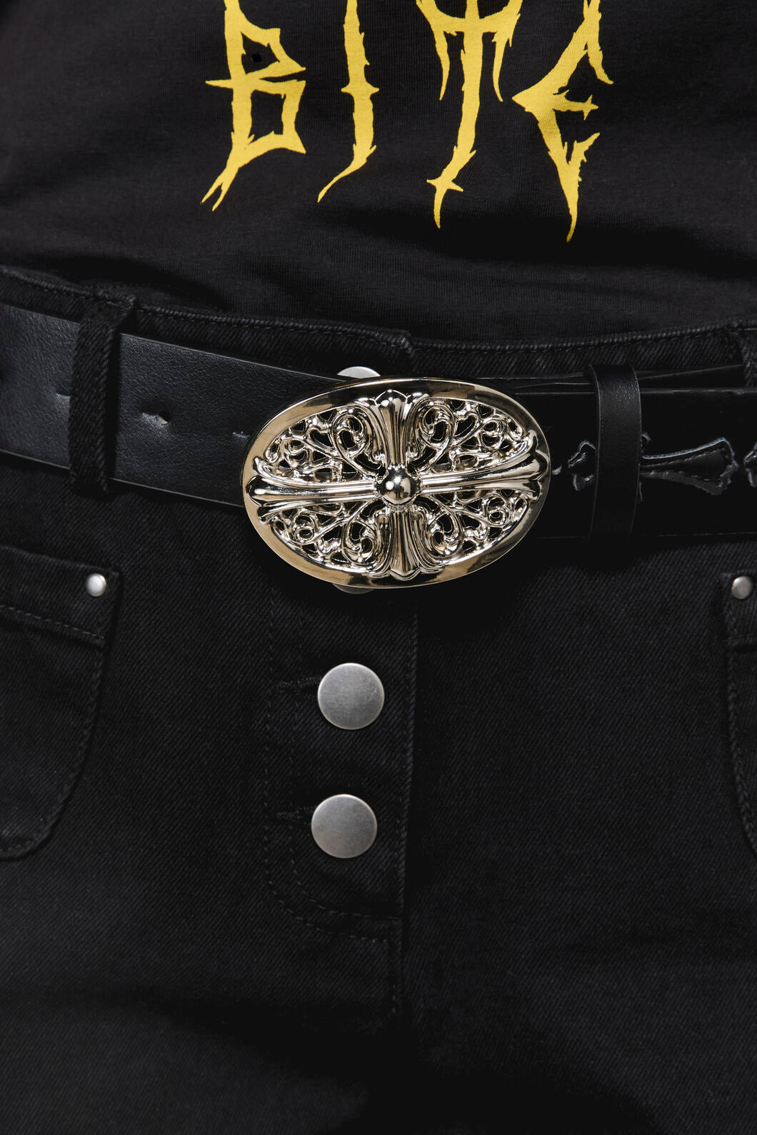Dangerfield NZ - Cross & Buckle Belt - black