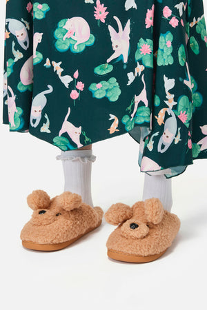 Dangerfield NZ - Plush Puppy Slipper - tan