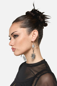 Dangerfield NZ - Sparkle Sun Moon Earrings - silver