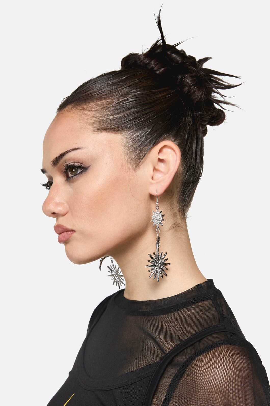 Dangerfield NZ - Sparkle Sun Moon Earrings - silver