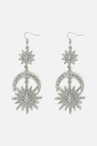 Dangerfield NZ - Sparkle Sun Moon Earrings - silver