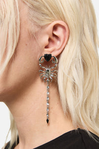 Dangerfield NZ - Scorpion Crystal Drop Earrings - silver