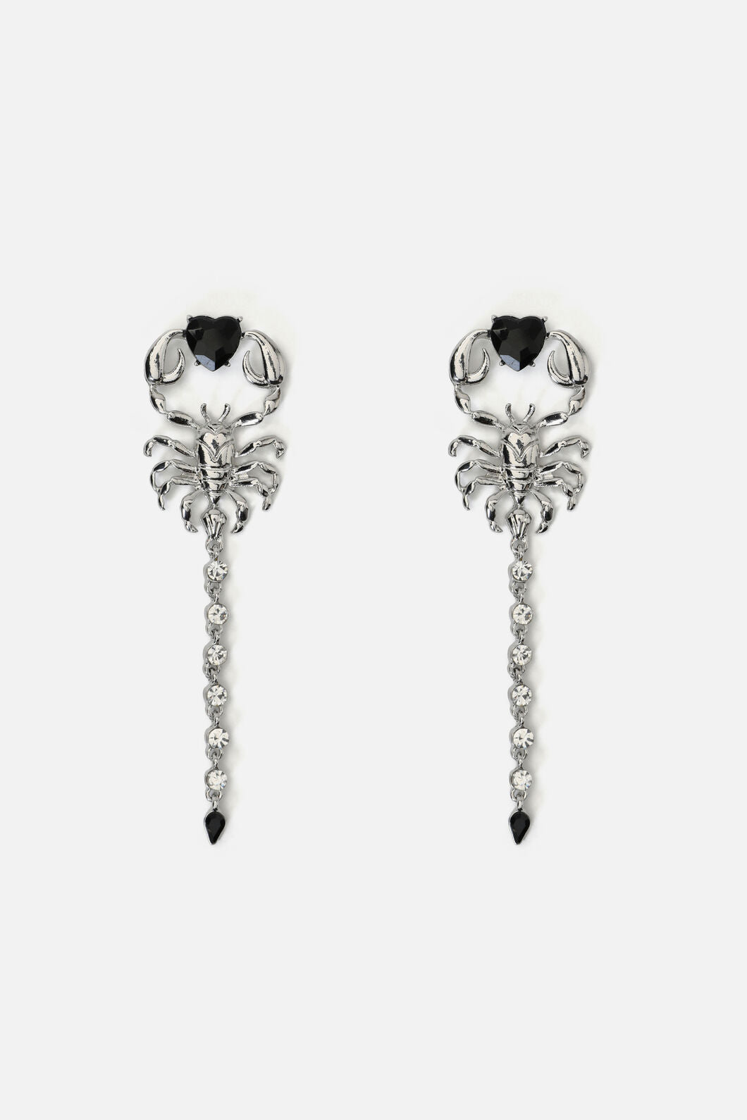 Dangerfield NZ - Scorpion Crystal Drop Earrings - silver