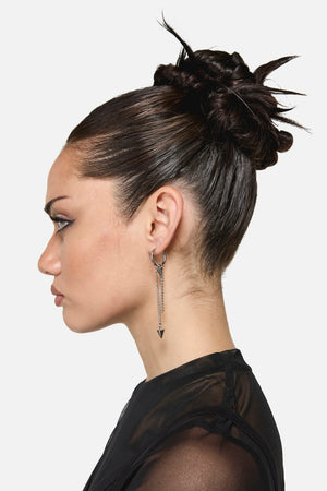 Dangerfield NZ - Chain & Spike Sleeper Earrings - silver