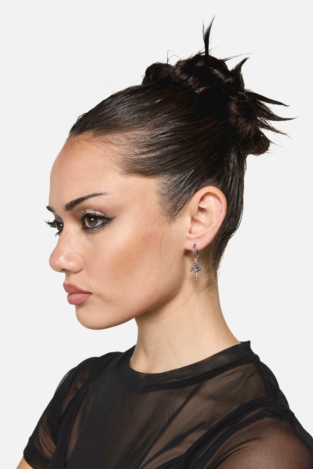 Dangerfield NZ - Chain Sleeper & Cross Earrings - silver