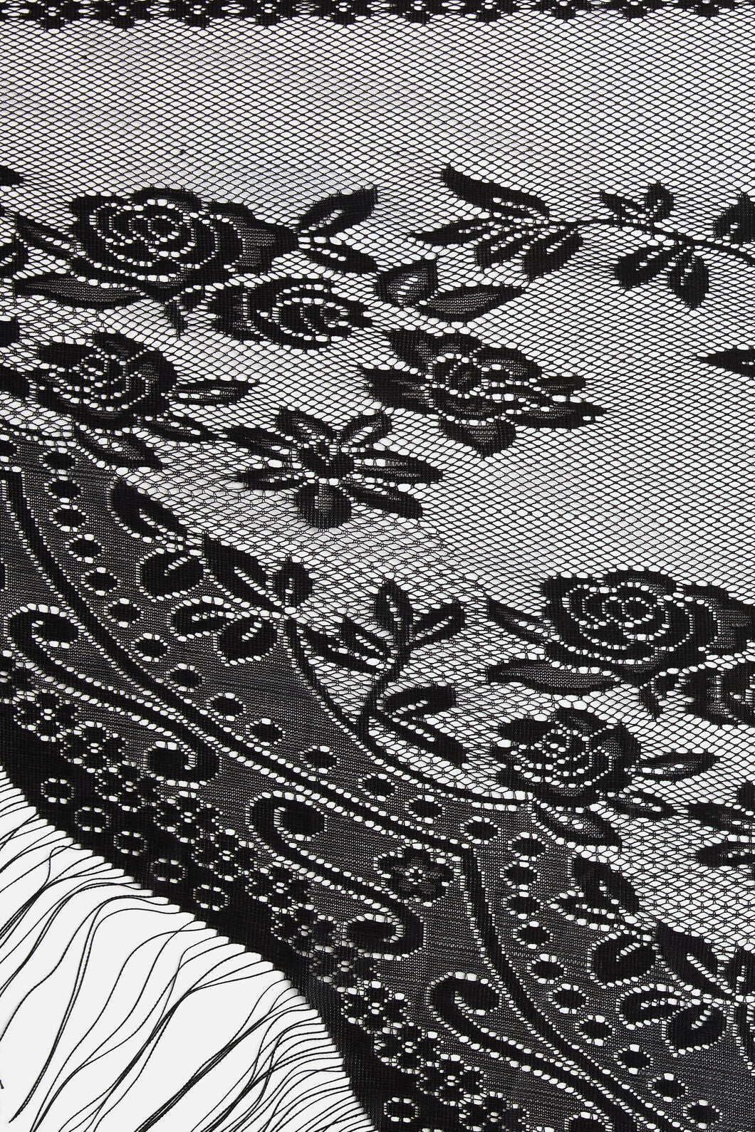 Dangerfield NZ - Flower Lightweight TasselScarf - black