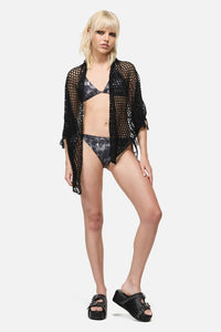 Dangerfield NZ - Knitted Tassel Beach Scarf - black