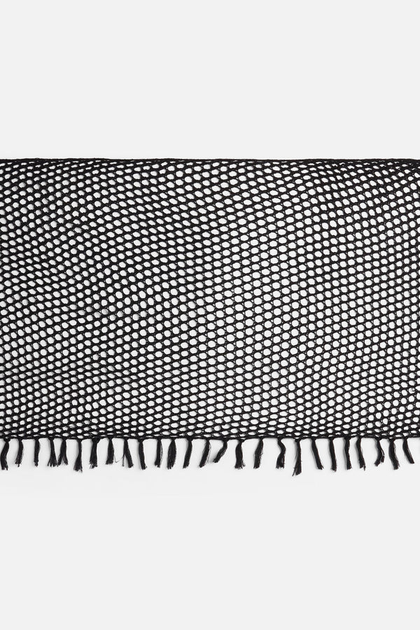 Dangerfield NZ - Knitted Tassel Beach Scarf - black