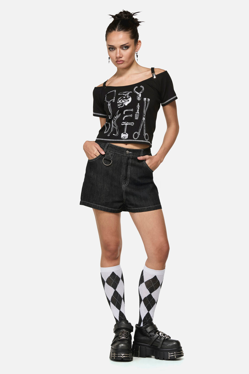 Dangerfield NZ - Diamond Check Socks - black