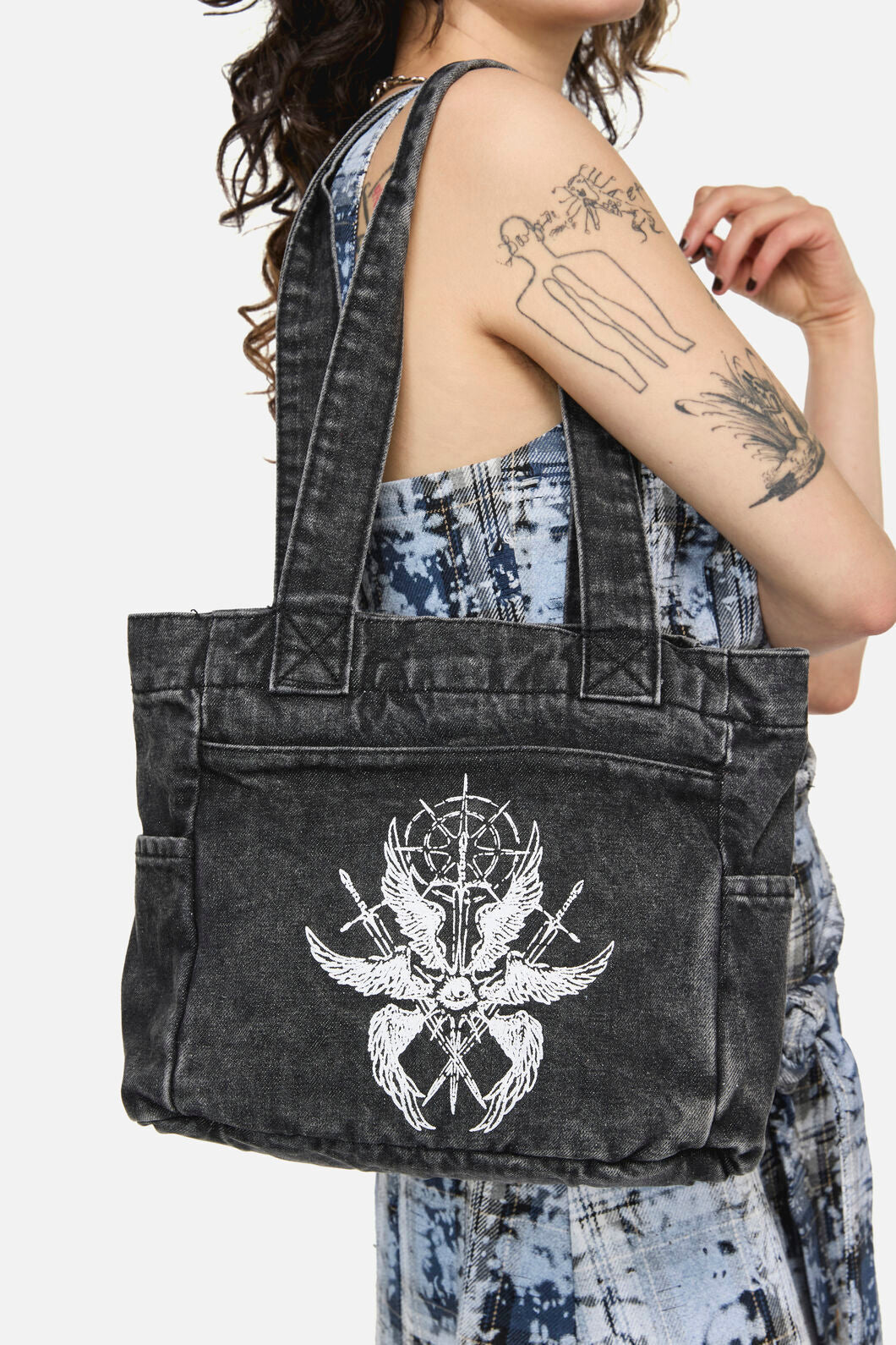 Dangerfield NZ - Divination Printed Canvas Bag - black