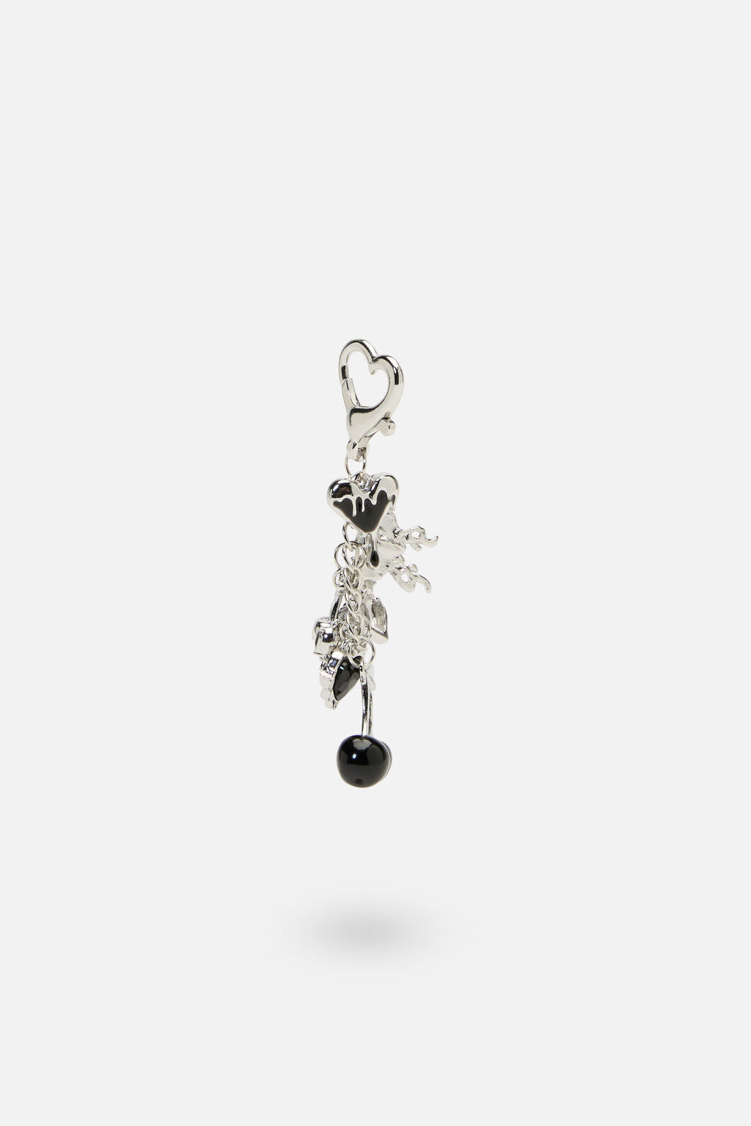 Dangerfield NZ - Black Heart Bag Charm - silver