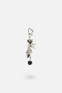 Dangerfield NZ - Black Heart Bag Charm - silver