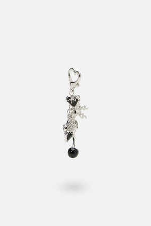 Dangerfield NZ - Black Heart Bag Charm - silver