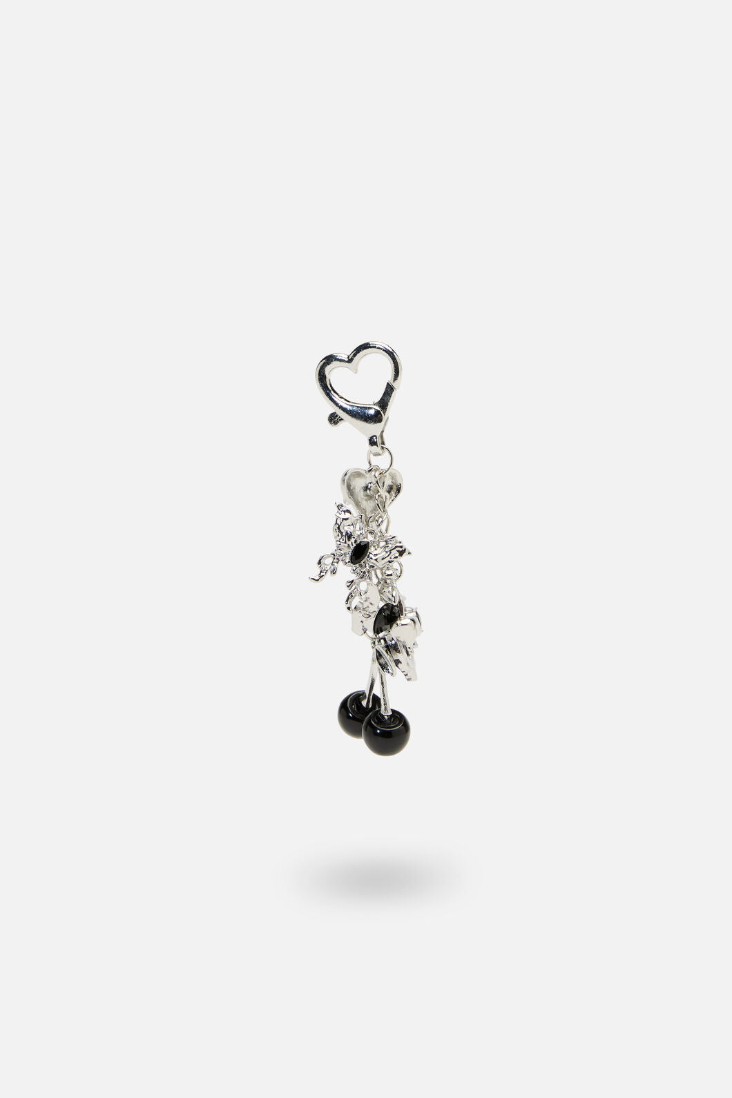 Dangerfield NZ - Black Heart Bag Charm - silver