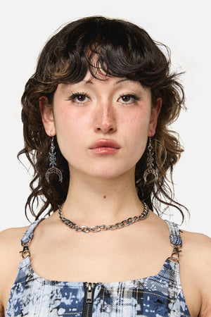 Dangerfield NZ - Crescent Moon Earrings - silver