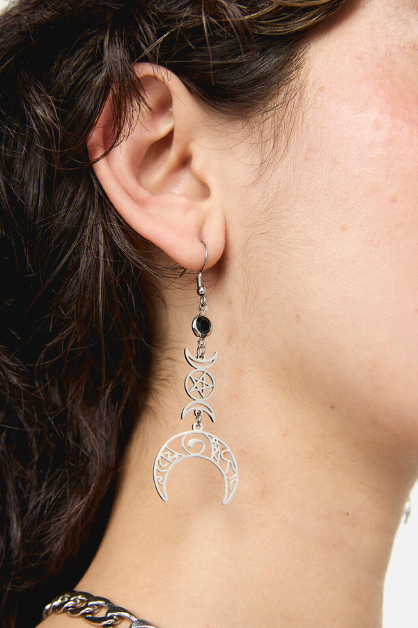 Dangerfield NZ - Crescent Moon Earrings - silver