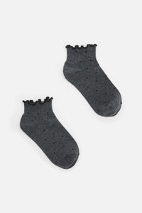 Dangerfield NZ - Grey Spot Ankle Frill Socks - grey