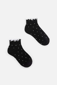 Dangerfield NZ - Black Spot Ankle Frill Socks - black