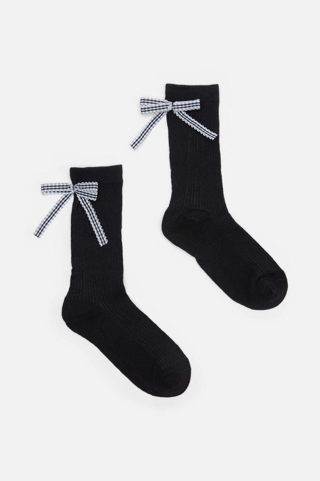 Dangerfield NZ - Black Rib Socks with Bow - black