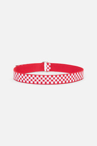 Dangerfield NZ - Red Racing Squares Canvas Belt - red