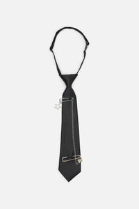 Dangerfield NZ - Adjustable Neck Tie With Charm - black