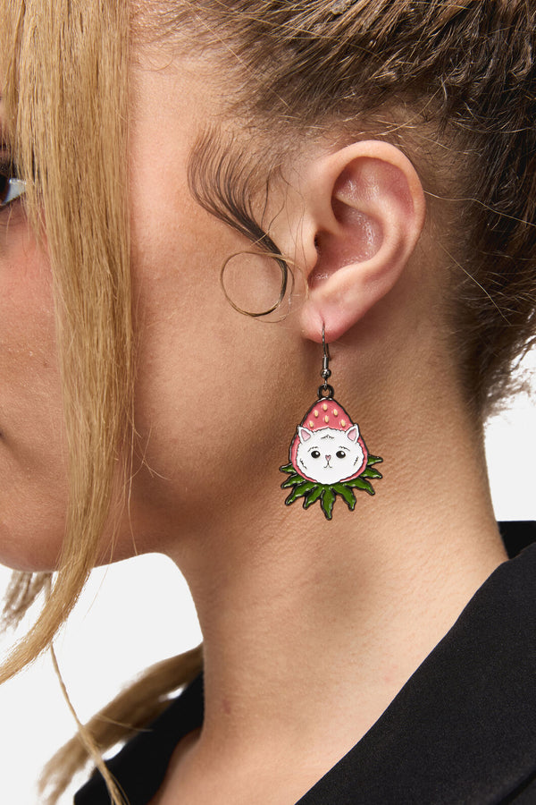 Dangerfield NZ - Strawberry Cat Earrings - multi