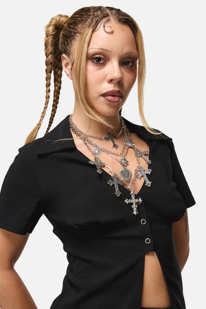 Dangerfield NZ - Crosses Necklace Set - silver