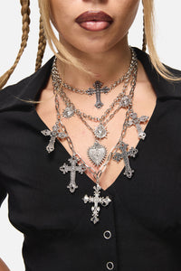 Dangerfield NZ - Crosses Necklace Set - silver