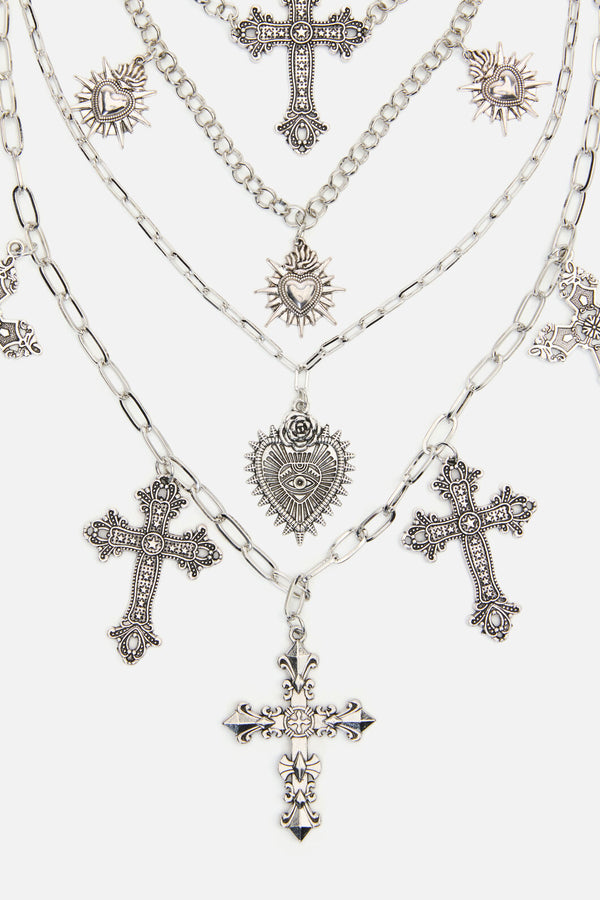 Dangerfield NZ - Crosses Necklace Set - silver