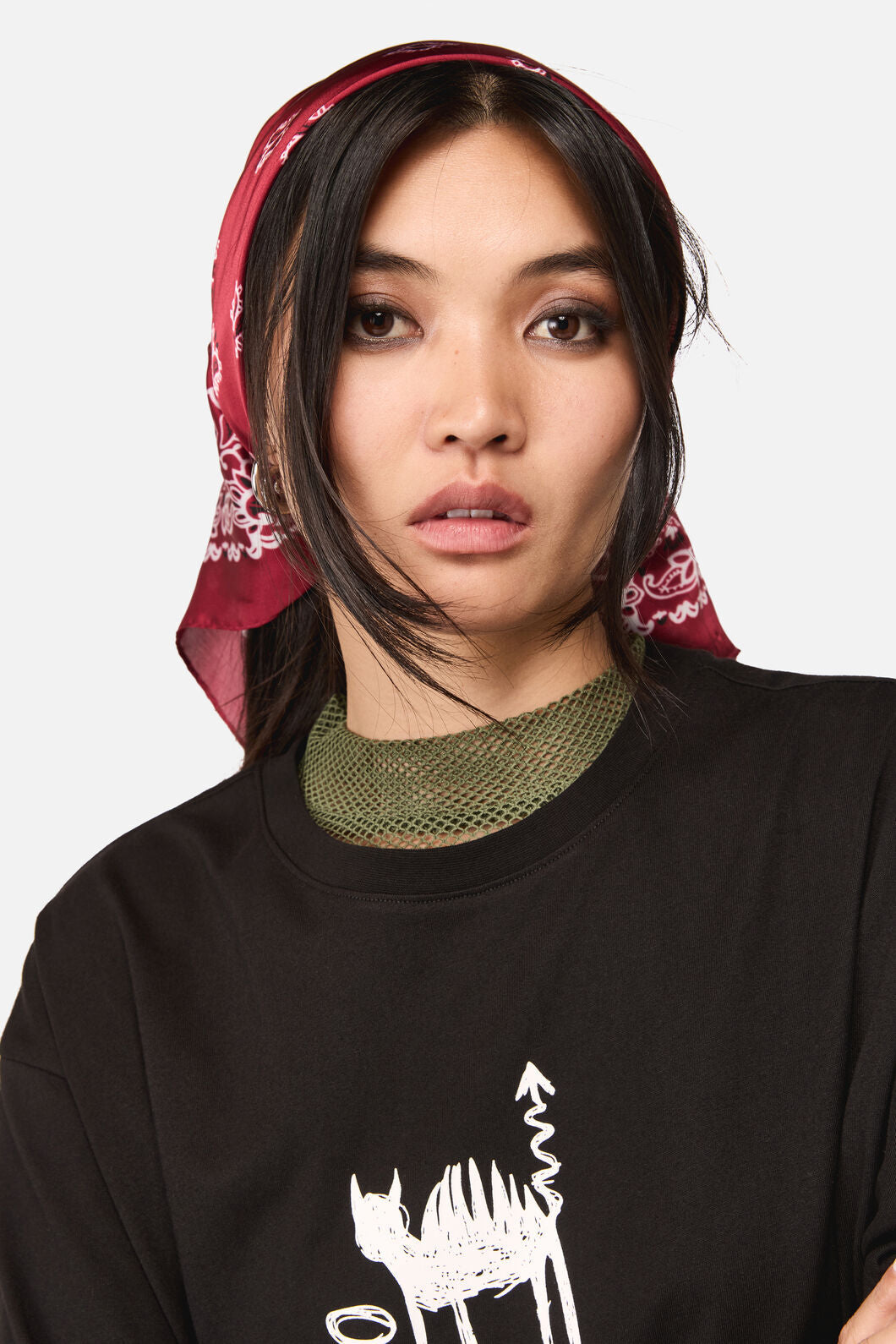 Dangerfield NZ - Satin Bandana Scarf - red