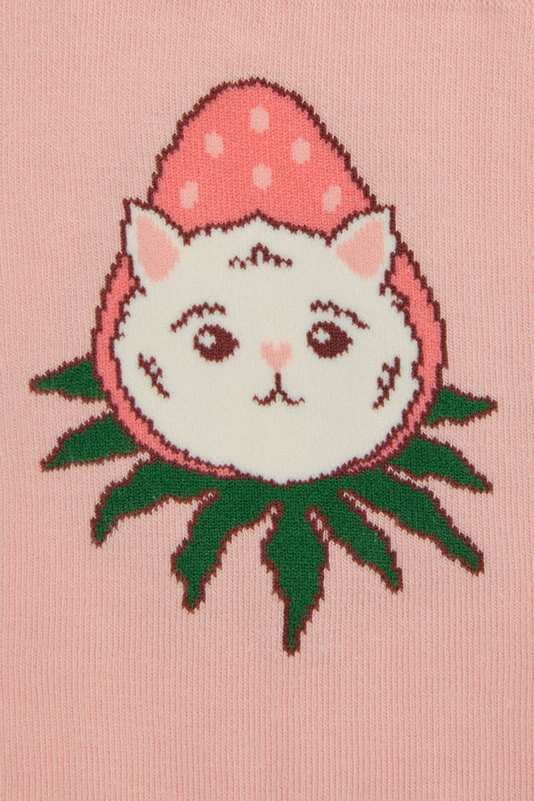 Dangerfield NZ - Strawberry Cat Socks - pink